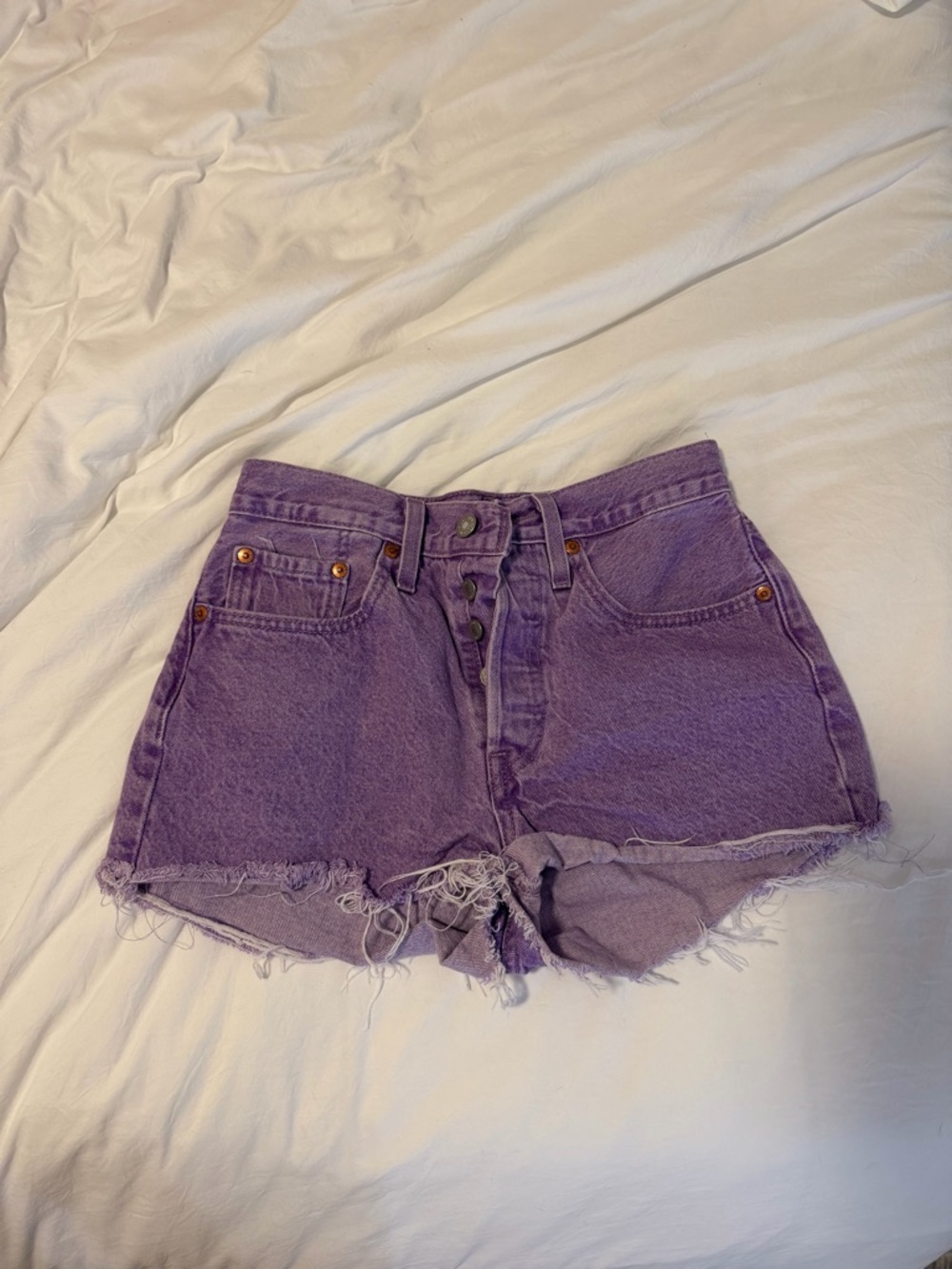 Levi's Purple Denim Cutoff Shorts